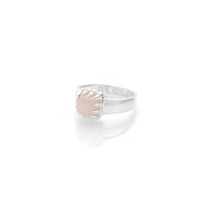 Stolen Girlfriends Club Baby Claw Ring | Silver | Rose Quartz | Size Q