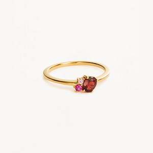 By Charlotte | Birthstone | Garnet | January | Gold Vermeil | Size P
