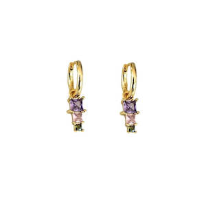 Lindi Kingi | Pink And Peridot | Gold Plated | Sleeper Earrings