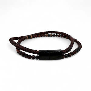 Revolution: Red Leather& Bead Bracelet