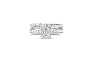 14ct White Gold 1.02ct Diamond Bridal Set
