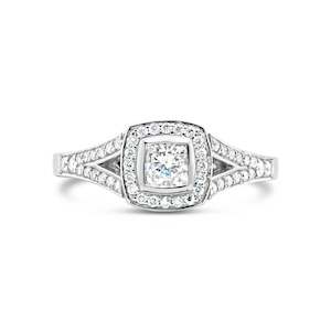 18ct White Gold Diamond Halo Ring