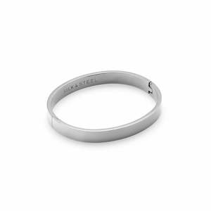 Bangles: Silk & Steel Luccia Hinged Bangle | Silver
