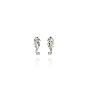 Evolve | Mini Seahorse | Silver | Stud Earrings