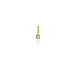 Evolve: Evolve | April | Sterling | Gold Plated | White Topaz | Pendant Charm