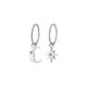 Karen Walker Crescent Moon & Star Sleepers | Sterling Silver