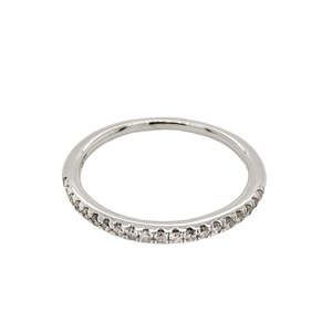 14K White Gold Diamond Pave Set Band