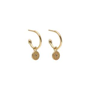 Silk & Steel | Petite North Star Hoops | Sapphire + YGP