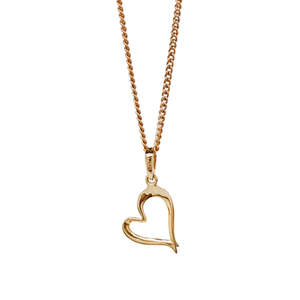 9k Yellow Gold Fancy Heart Pendant 45cm