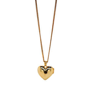 9k Yellow Gold Heart Locket 45cm