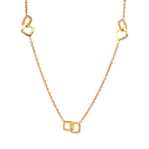 9k Yellow Gold Diamond-Shape Detail Necklace 45cm