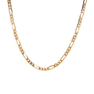 9k Yellow Gold 6-Sided Diamond-Cut 1+3 Figaro Chain 55cm