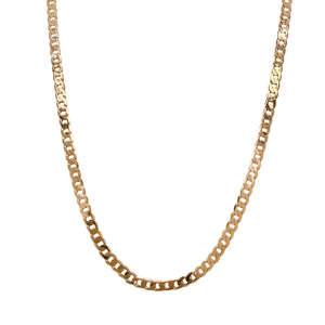 9k Yellow Gold Open Curb Grunmetta Rada 55cm Chain