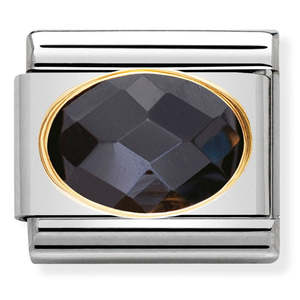 Nomination Black Faceted CZ 18K Gold Composable Link