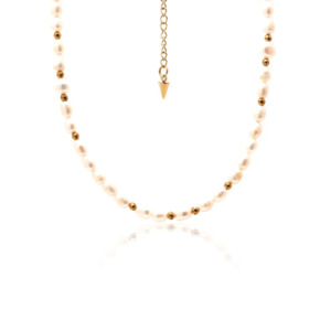 Silk & Steel Celine Pearl Choker - Gold Plated