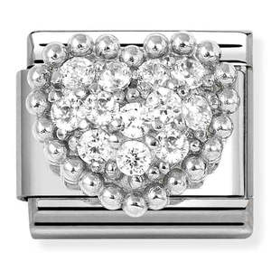 Nomination Heart in 925 Silver & CZ Composable Link