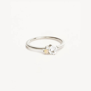 By Charlotte | Kindred | April | Birthstone | Silver | Ring | Size N