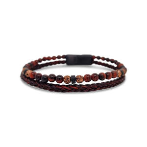 Revolution Tigers Eye & Leather Bracelet