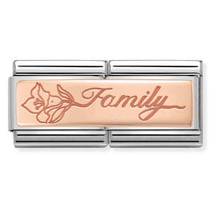 Unisex Jewellery: Nomination Family Flower 9K Rose Gold Composable Link