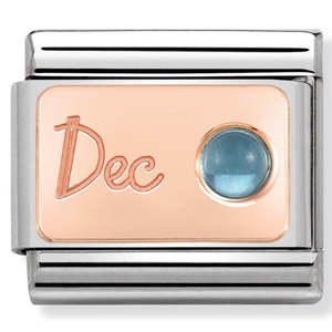 Nomination December Blue Topaz 9K Rose Gold Composable Link