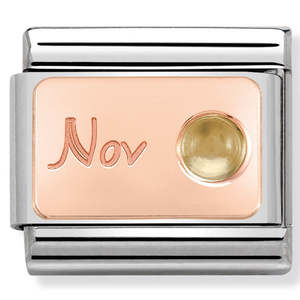 Nomination November Citrine 9K Rose Gold Composable Link
