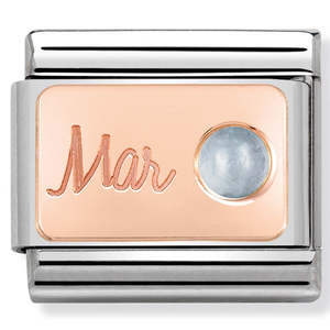 Nomination March Aquamarine 9K Rose Gold Composable Link
