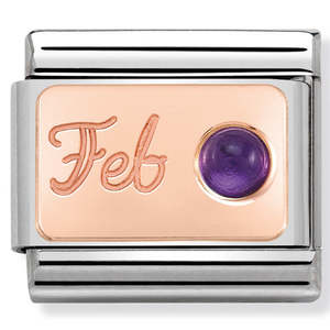 Nomination February Amethyst 9K Rose Gold Composable Link