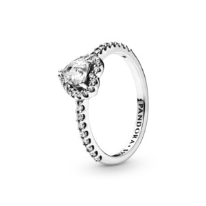 Pandora April Crystal Birthstone Elevated Heart Ring
