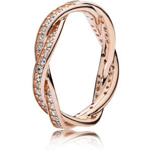 Pandora Sparkling Twisted Lines Ring