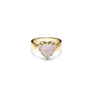 Stolen Girlfriends Club Rose Quartz Love Claw Ring - Gold Plated (N)