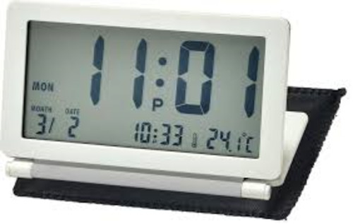 Rhythm Fold up Digital Travel Alarm Clock