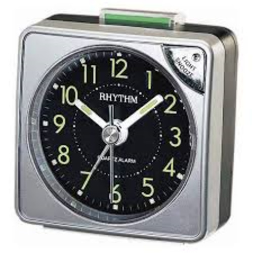 Rhythm Alarm Clock - Silver & Black