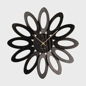 Wall Clocks 1: Karlsson Flore Black Wall Clock