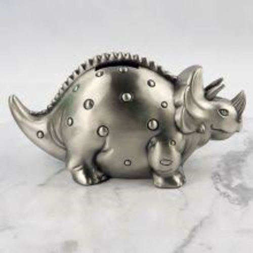 Money Boxes: Pewter Dinosaur Money Box