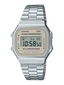 Casio Vintage Stainless Steel Digital Watch - Cream