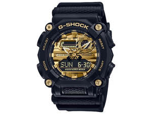Brands: Casio Black and Gold G Shock Watch GA-900AG-1A