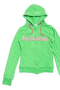 #171 Lime Green Billabong zip up hoodie | c. 160 | size 8