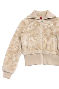 #160 Denim Co faux fur cropped jacket | c. 162 | size 8/10