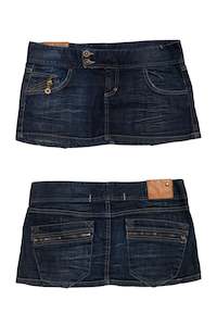 #132 baf Denim dark denim mini skirt | c. 162 | size 8