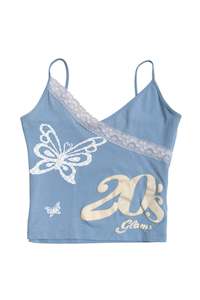Tops: #24 baby blue cotton butterfly cami | c. 165 | size 8