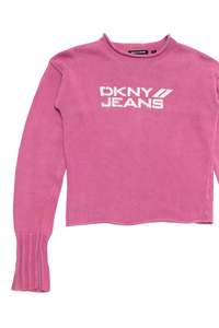 Dkny Jeans Logo Knit Sweater Pink | c. 167 | Size 8