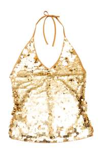 Frontpage: #14 Yamamay Sequin Knit Tank Top Gold | c. 172 | Size 12