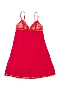 #117 Elle Macpherson Intimates Lace Trim Chemise / Slip Red | c. 171 | Size 10