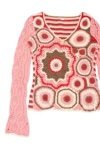 Jumpers: Pepe Jeans Crochet Knit Top Pink | c. 168 | Size 10