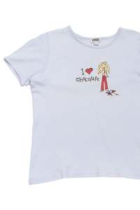 Baby Tees: #69 Etam Graphic T-shirt Blue | c. 172 | Size 12