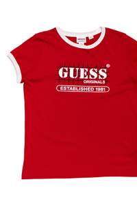 #54 Guess Originals Short-sleeve Ringer T-shirt Red | c. 170 | Size 10