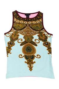 Baby Tees: #23 Custo Barcelona Sleeveless Mandala Tank Top Blue | c. 169 | Size 10/12