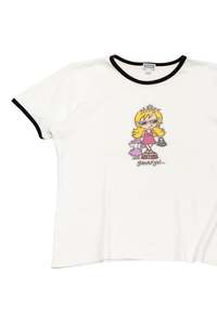 #20 Etam Ringer T-shirt White | c. 169 | Size 12