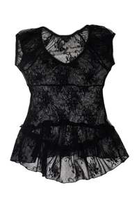 #55 Lace Peplum Top Black | c. 172 | Size 10