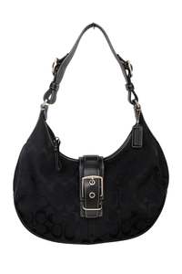 Bags: #189 Canvas Leather Coach Shoulder Soho Bag Black | c. 172
